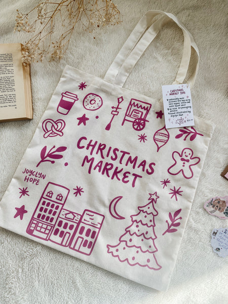 christmas market tote bag