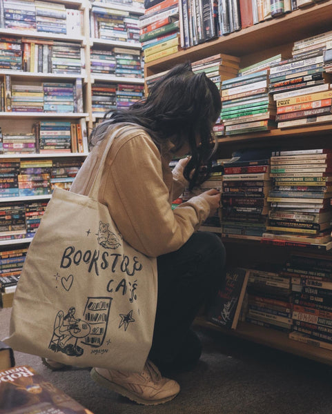 bookstore café tote bag