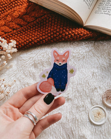 fox in a sweater sticker